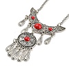 Bohemia Style Alloy Bib Necklace NJEW-H021-03AS-3