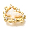 Brass Clear Cubic Zirconia Heart Links KK-K388-83G-2