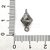 Brass Micro Pave Clear Cubic Zirconia Hollow Bicone Connector Charms KK-A230-05E-P-3