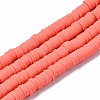 Handmade Polymer Clay Beads Strands CLAY-R089-6mm-066-1