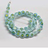 Handmade Millefiori Glass Flat Round Bead Strands X-LK-P011-18-2
