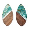 Transparent Resin and Walnut Wood Pendants RESI-T057-05I-2