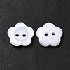 White Flower Resin Buttons X-RESI-D031-15mm-01-1