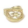 Brass Micro Pave Cubic Zirconia Open Cuff Ring RJEW-K256-51G-2