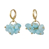 3 Pairs Natural Rose Quartz & White Jade & Lapis Lazuli Chip Beads Hoop Earrings EJEW-JE06823-4