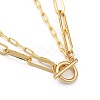 Brass Paperclip Chain Double Layer Necklaces NJEW-JN03054-3