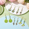 Real 18K Gold Plated Alloy Enamel Dangle Earrings EJEW-JE05667-2