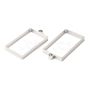 Non-Tarnish 304 Stainless Steel Open Back Bezel Rectangle Pendants STAS-Z040-06A-P-1