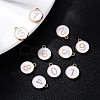 Light Gold Plated Alloy Enamel Charms ENAM-T010-01G-4