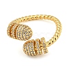 Brass Micro Pave Cubic Zirconia Open Finger Ring RJEW-C069-07G-2