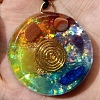 Mixed Stone with Vortex Resin Pendant Necklace with Polyester Cord CHAK-PW0001-014-2