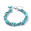 Natural & Synthetic Mixed Stone Chip Bracelets BJEW-JB04489-2