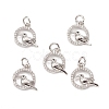 Brass Micro Pave Cubic Zirconia Bird Charms KK-E068-VB315-4