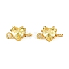 Brass Pave Cubic Zirconia Heart Connector Charms KK-P347-02G-01-2