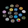 Mosaic Printed Glass Half Round/Dome Cabochons GGLA-N004-16mm-G-8