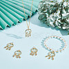 Rack Plating Brass Micro Pave Clear Cubic Zirconia Pendants ZIRC-BBC0001-23-5