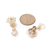 Glass Beaded Flower with Teardrop Dangle Clip-on Earrings EJEW-JE05206-2