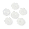 Transparent Spray Paint Glass Bead Caps GLAA-H035-04A-1