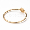 Rack Plating Brass Micro Pave Cubic Zirconia Bangles BJEW-E071-16G-01-4