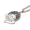 Yoga Theme 201 Stainless Steel Enamel Pendant Necklaces LS-NJEW-D066-07A-P-2