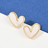 Natural Shell Heart Stud Earrings EJEW-K251-09G-4