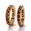Brass Micro Pave Cubic Zirconia Rondelle European Beads KK-B028-18G-D-1