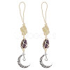 2Pcs Nuggets Natural Amethyst & Citrine Hanging Suncatchers AJEW-GL0003-29-1
