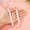 Alloy Enamel Letter Pendant Single Face White Velvet Ribbon & Brass Chain Double Layered Choker Necklaces NJEW-TAC0035-5