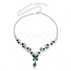 Horse Eye Alloy Rhinestone Necklaces & Stud Earring Sets for Women SJEW-U001-01P-06-4
