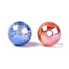 UV Plating Two Tone Color Opaque Resin Beads RESI-Q233-12MM-01-2