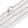Iron Rolo Chains Necklace Making X-MAK-R015-45cm-P-1