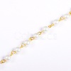 Handmade Round Glass Pearl Beads Chains for Necklaces Bracelets Making X-AJEW-JB00036-01-1