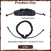 2Pcs PU Leather Cord Braided Bracelets for Men Women BJEW-CL0001-37A-2