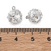 Brass Pave Clear Cubic Zirconia Charms CU-CBAD360-08P-04-3