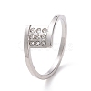 Crystal Rhinestone Square Finger Ring RJEW-D120-14P-1