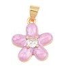 Brass Micro Pave Clear Cubic Zirconia Pendants KK-C170-26G-2