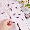 16Pcs Raw Rough Natural Amethyst Copper Wire Wrapped Pendants PALLOY-AB00104-3