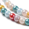 Opaque Electroplate Glass Beads Strands X-GLAA-P056-4mm-A01-3