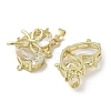 Golden Brass Glass Pendants KK-R161-02G-05-2
