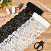 4 Yards 2 Colors Nylon Flower Leaf Wavy Edge Lace Trim OCOR-GF0002-60-4