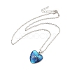 Glass Heart with Cloud Pendant Necklace NJEW-H165-01C-1