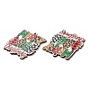 Single Face Christmas Printed Wood Big Pendants WOOD-D025-39-3
