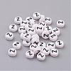 Acrylic Horizontal Hole Letter Beads X-PL37C9070-Z-1