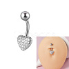 304 Stainless Steel with Crystal Rhinestone Belly Rings FS-WG2C664-04-2