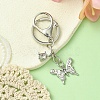 Alloy Rhineston and ABS Plastic Pearl Keychain KEYC-YW00028-01-1