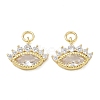 Brass Micro Pave Clear Cubic Zirconia Pendants CU-CBA280C-07G-1