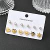 304 Stainless Steel Micro Pave Cubic Zirconia Stud Earrings Kits For Women EJEW-B112-01G-03-1