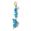 Butterfly Alloy Enamel Pendants Decoraiton HJEW-JM01637-04-3