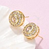 Brass Micro Pave Clear Cubic Zirconia Stud Earrings X-EJEW-Q015-10G-1