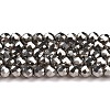 Electroplate Glass Beads Strands GLAA-H021-01B-FP12-2